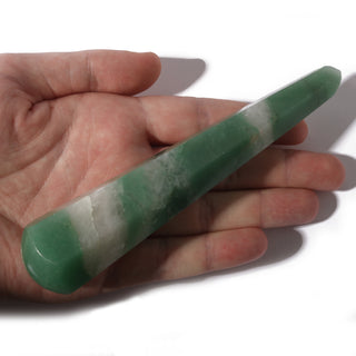 Bi-Green Aventurine Pointed Massage Wand - Jumbo #2 - 4 1/2" to 5 1/2"    from Stonebridge Imports