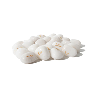 White Agate Runes Set (Enhanced) from Stonebridge Imports