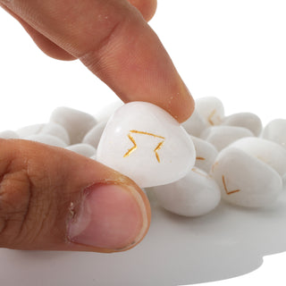 White Agate Runes Set (Enhanced) from Stonebridge Imports