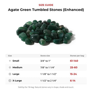 Agate Green Tumbled Stones (Enhanced) from Stonebridge Imports