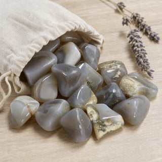 Agate Gray Tumbled Stones from Stonebridge Imports