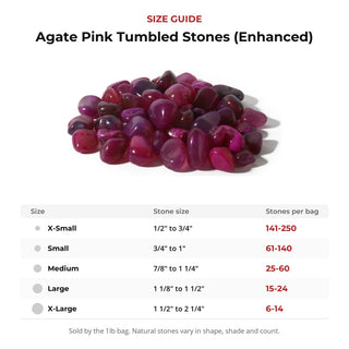 Agate Pink Tumbled Stones (Enhanced) from Stonebridge Imports