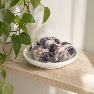 Amethyst Chevron A Tumbled Stones from Stonebridge Imports