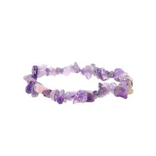 Dark Amethyst bead bracelet on a white background