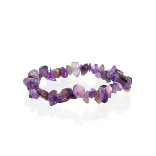 Dark Amethyst bead bracelet on a white background
