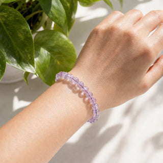 Amethyst Light Purple Round Bracelet - 8mm from Stonebridge Imports