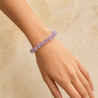 Amethyst Light Purple Round Bracelet - 8mm from Stonebridge Imports
