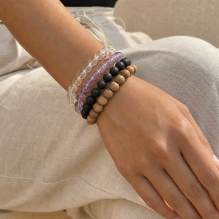 Amethyst Light Purple Round Bracelet - 8mm from Stonebridge Imports