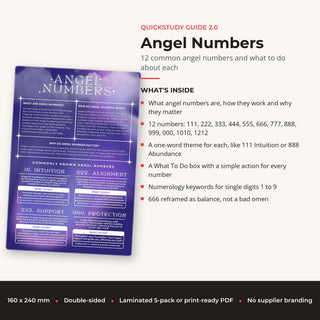 QuickStudy Guide 2.0 - Angel Numbers (Hardcopy 5-pack) from Stonebridge Imports