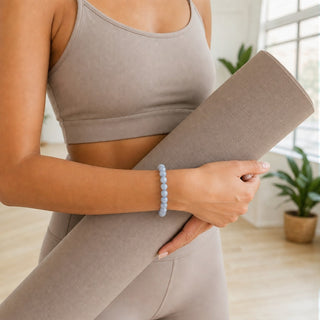 Angelite Round Bracelet - 8mm from Stonebridge Imports