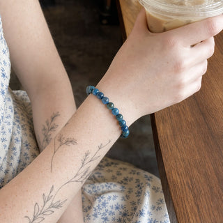 Apatite Blue Bead Bracelet from Stonebridge Imports