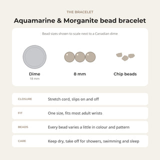 Aquamarine Morganite Bead Bracelet from Stonebridge Imports