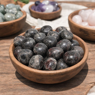 Garnet with Astrophyllite Tumbled Stones from Stonebridge Imports