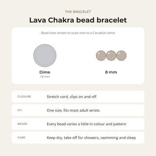 Black Lava Chakra Bracelet - 8mm from Stonebridge Imports