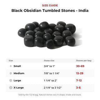 Black Obsidian Tumbled Stones - India from Stonebridge Imports
