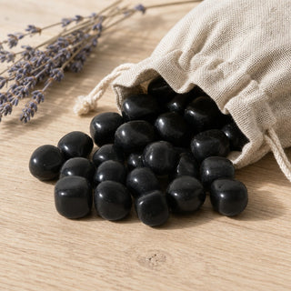 Black Obsidian Tumbled Stones - India from Stonebridge Imports