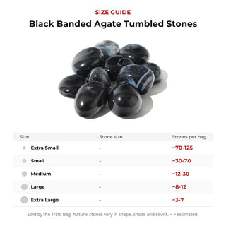 Black Banded Agate Tumbled Stones from Stonebridge Imports