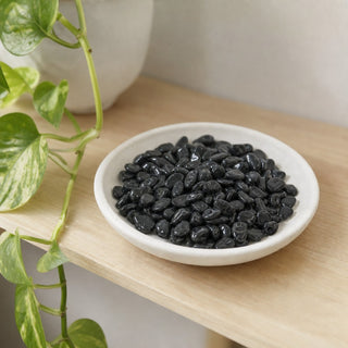 Black Tourmaline Tumbled Stones - Mini from Stonebridge Imports