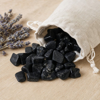 Black Tourmaline Tumbled Stones B - Free Form - 1lb from Stonebridge Imports