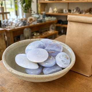 Blue Chalcedony Tumbled Stones from Stonebridge Imports