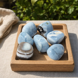 Blue Opal Tumbled Stones - India from Stonebridge Imports
