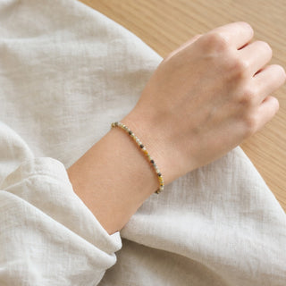 Bumblebee Jasper bead bracelet, lifestyle photo