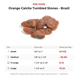 Orange Calcite Tumbled Stones - Brazil from Stonebridge Imports