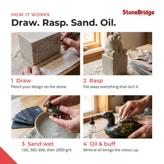 3x3x5 Carving Block - how to carve soapstone in 4 steps