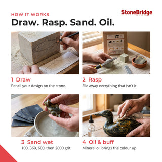 Starter Carving Kit - how to carve soapstone in 4 steps