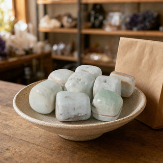 Caribbean Blue Calcite Tumbled Stones from Stonebridge Imports