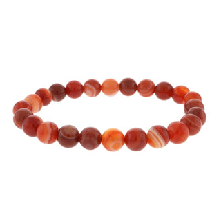 Carnelian Red Banded Round Bracelet - 8mm from Stonebridge Imports