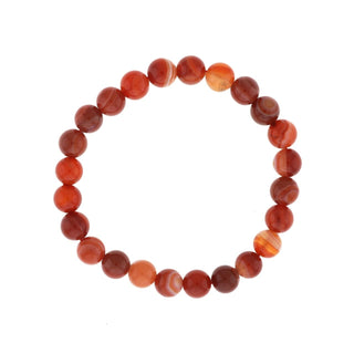 Carnelian Red Banded Round Bracelet - 8mm from Stonebridge Imports