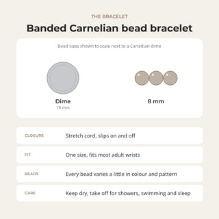 Carnelian Red Banded Round Bracelet - 8mm from Stonebridge Imports