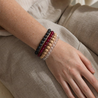 Agate Cherry Red Round Bracelet - 8mm (Enhanced) from Stonebridge Imports