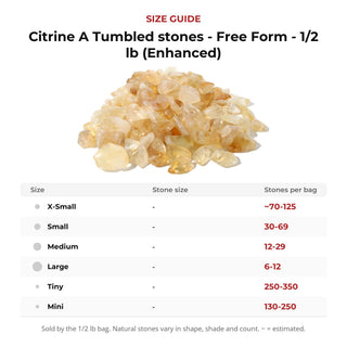 Citrine A Tumbled stones - Free Form - 1/2 lb (Enhanced) from Stonebridge Imports