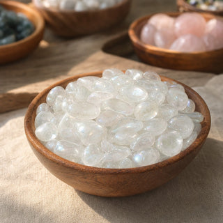 Rainbow Aura Clear Quartz Tumbled Stones (Enhanced) from Stonebridge Imports