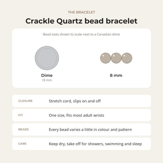 Crackle Quartz Round Bracelet - 8mm from Stonebridge Imports