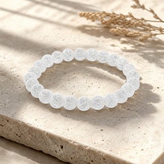 Crackle Quartz Round Bracelet - 8mm from Stonebridge Imports