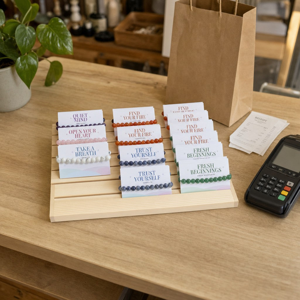 Intention Bracelet Display Kit - 30 Bracelets + Counter Stand from Stonebridge Imports