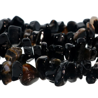 Agate Black Chip Strands - 5mm to 8mm    from Stonebridge Imports