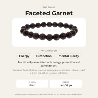 Garnet B Faceted Round Bracelet - 8mm from Stonebridge Imports