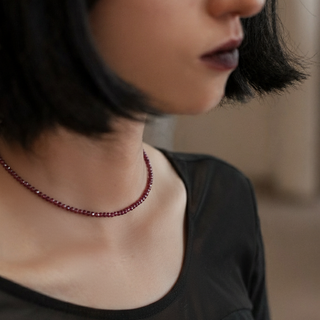 Garnet Bead Necklace - 2-3mm from Stonebridge Imports