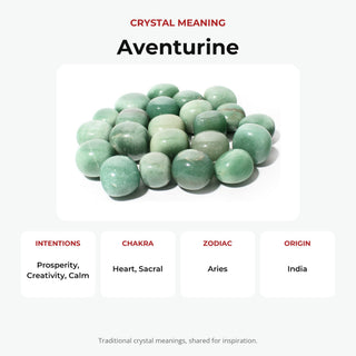 Green Aventurine Tumbled Stones - India crystal meaning: intentions, chakras, zodiac and origin