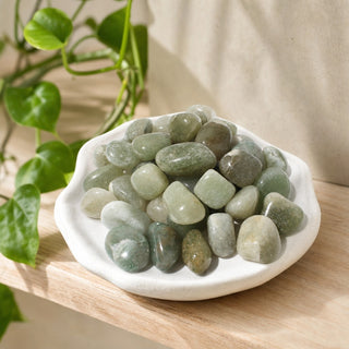 Green Aventurine Tumbled Stones - Light/Dark from Stonebridge Imports
