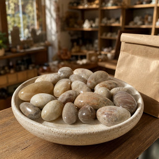 Gray Moonstone Tumbled Stone from Stonebridge Imports
