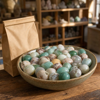 Green Flower Agate Tumbled Stone from Stonebridge Imports