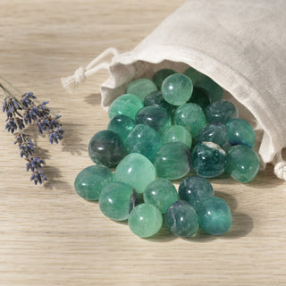 Green Fluorite A Tumbled Stones from Stonebridge Imports