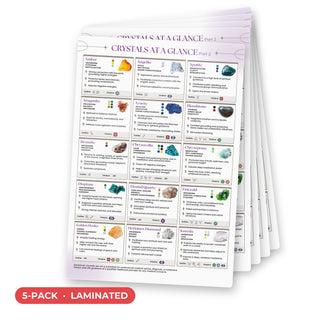 Healing Crystals Part 2 QuickStudy Guide laminated 5-pack, double-sided 160 x 240 mm