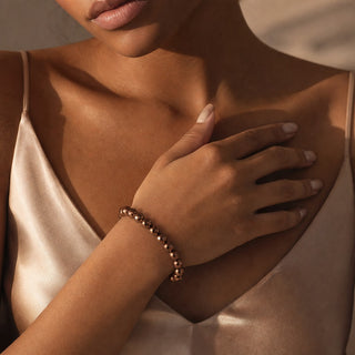 Hematite Faceted Copper Round Bracelet - 8mm from Stonebridge Imports