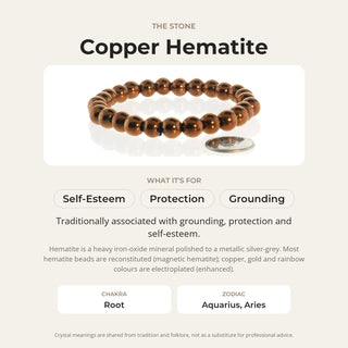 Hematite Round Copper Bracelet - 8mm from Stonebridge Imports